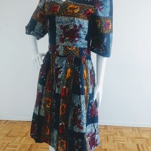 Multicolor Ankara Midi Dress
